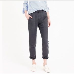 J Crew Washed Black Relaxed Weekend Pant Sz 6